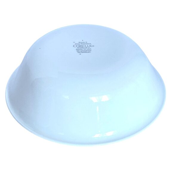 Corelle Vitrelle Bowl 6.25in White With Blue Green Rings Break Chip Resistant - Picture 4 of 7